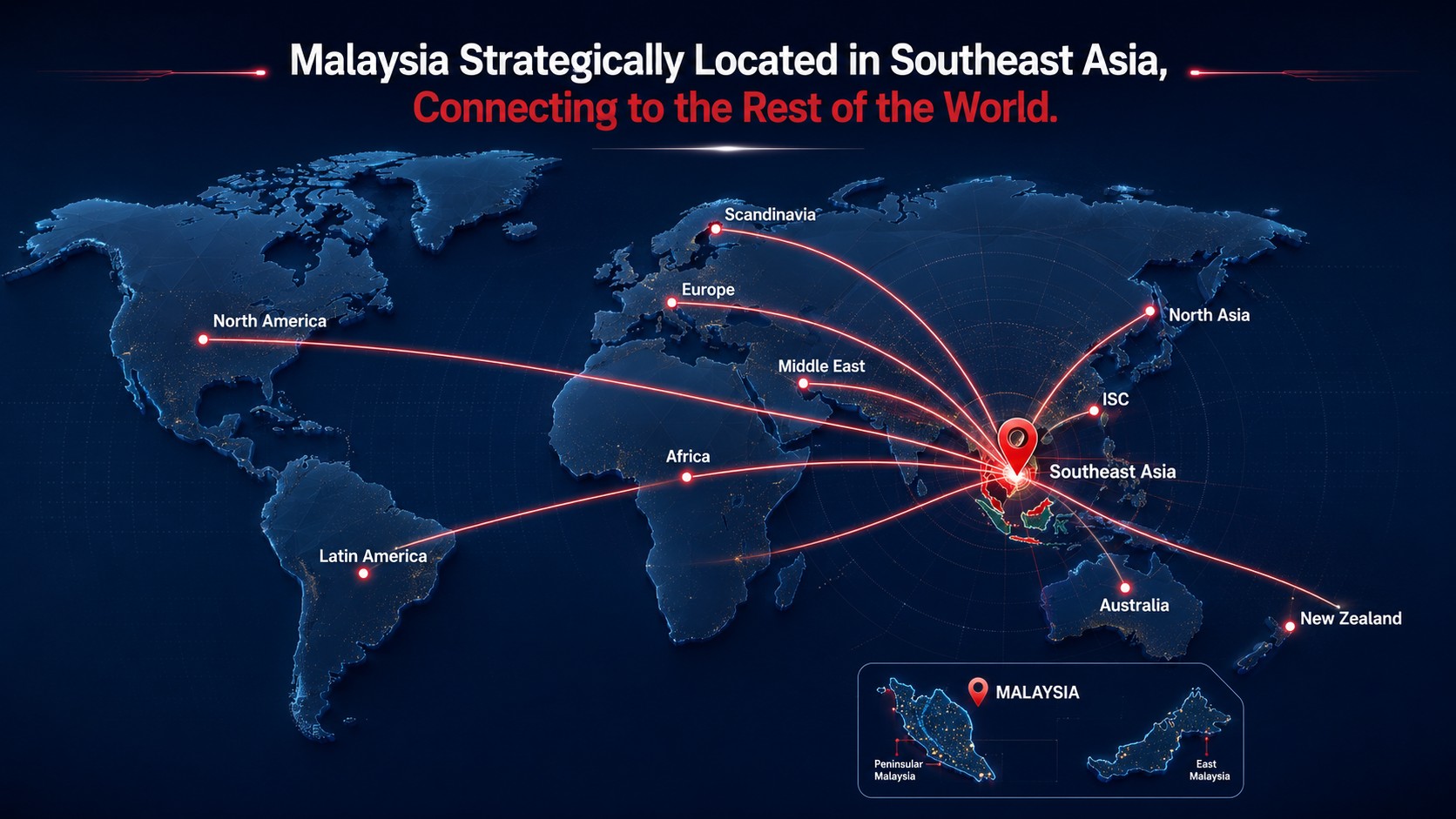 Malaysia connecting Southeast Asia to the rest of the world